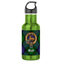 Clan Blair Crest over Tartan