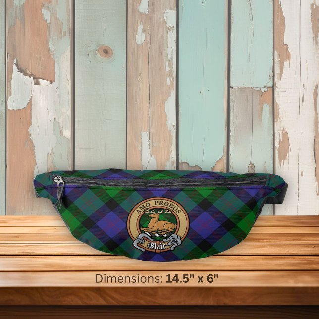 Clan Blair Crest over Tartan Bum Bags (Creator Uploaded)