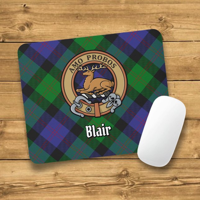 Clan Blair Crest over Tartan Mouse Pad (Creator Uploaded)