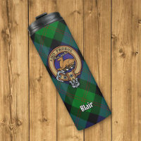 Clan Blair Crest over Tartan