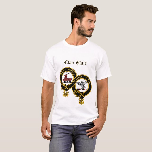 Clan Blair Crest with Title T-Shirt (Front Full)
