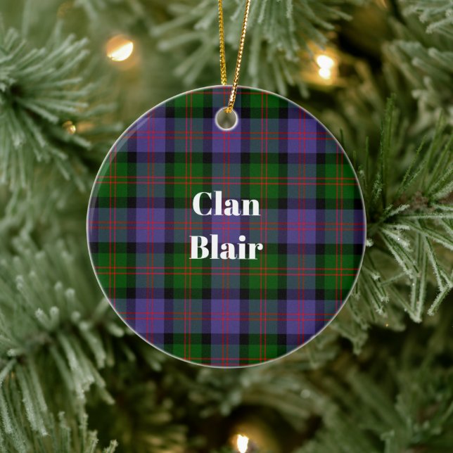 Clan Blair Modern Tartan Ceramic Tree Decoration (Tree)
