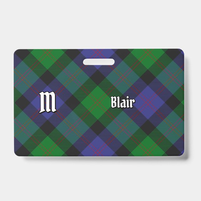 Clan Blair Tartan Badge ID Badge (Front)