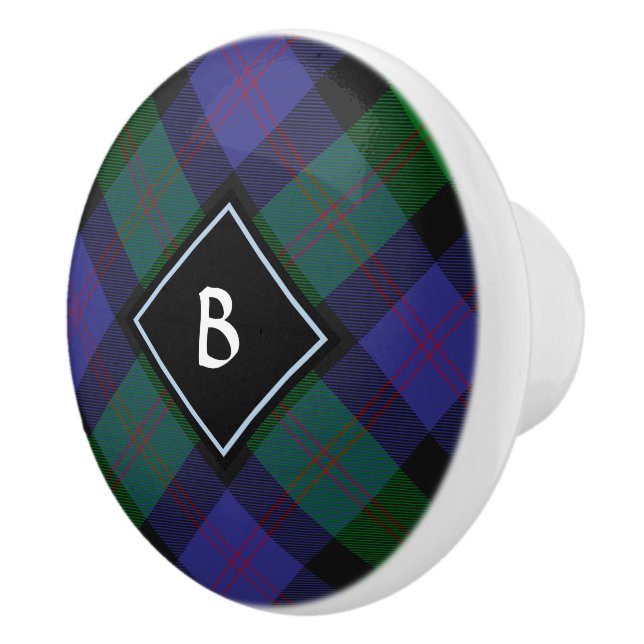 Clan Blair Tartan Ceramic Knob (Right)