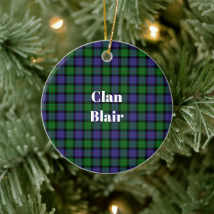 Clan Blair Tartan Ceramic Tree Decoration