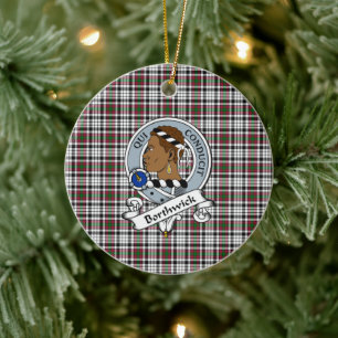 Clan Borthwick Badge Tartan Plaid Ceramic Tree Decoration