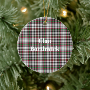 Clan Borthwick Tartan Ceramic Tree Decoration