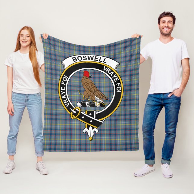 Clan Boswell Tartan Plaid Fleece Blanket (In Situ)