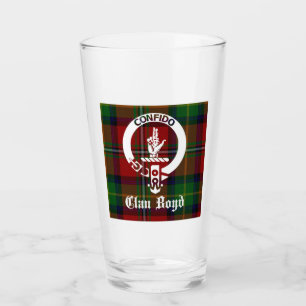 Clan Boyd Crest Badge & Tartan Glass