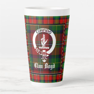 Clan Boyd Crest Badge & Tartan  Latte Mug