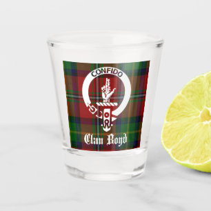 Clan Boyd Crest Badge & Tartan Shot Glass