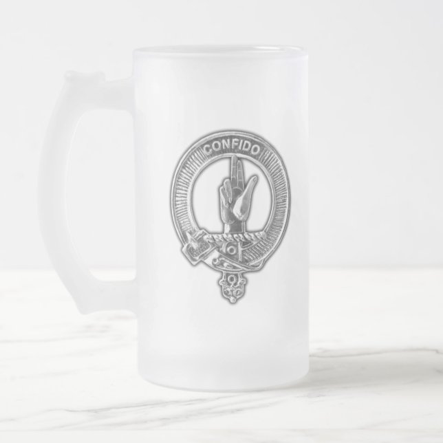 Clan Boyd Crest Frosted Glass Beer Mug (Left)
