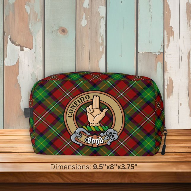 Clan Boyd Crest over Tartan Dopp Kit (Creator Uploaded)