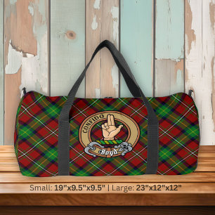 Clan Boyd Crest over Tartan Duffle Bag