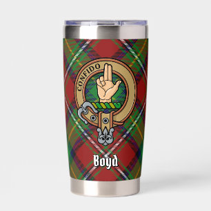 Clan Boyd Crest over Tartan Insulated Tumbler