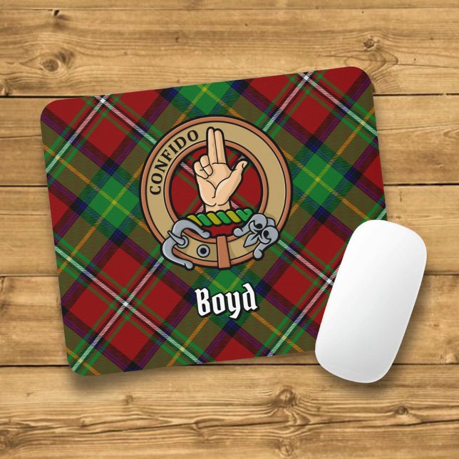 Clan Boyd Crest over Tartan Mouse Pad (Creator Uploaded)