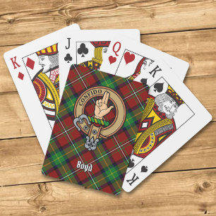 Clan Boyd Crest over Tartan Playing Cards
