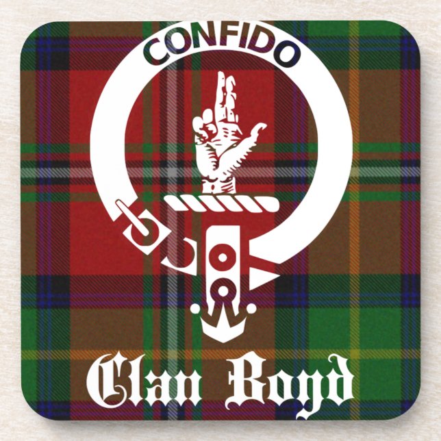 Clan Boyd Crest Tartan Coaster (Front)