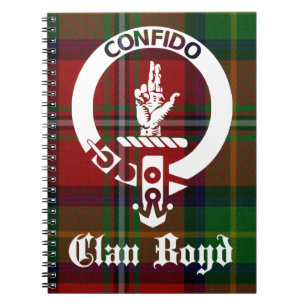 Clan Boyd Crest Tartan Spiral Notebook
