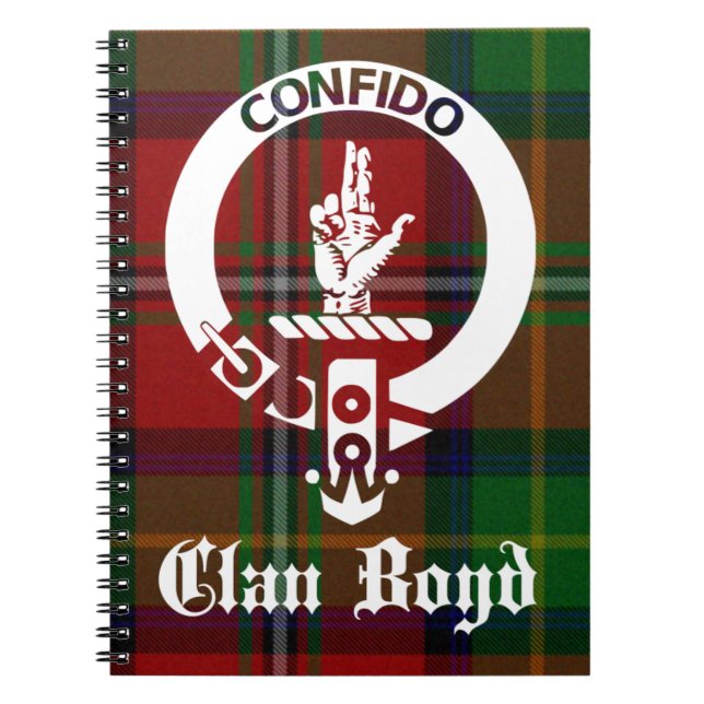 Clan Boyd Crest Tartan Spiral Notebook (Front)