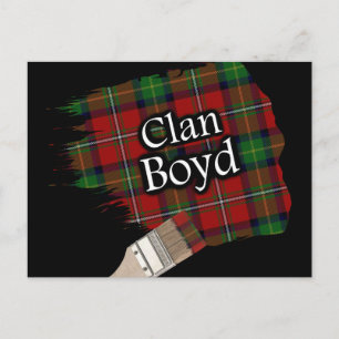 Clan Boyd Scottish Tartan Paint Brush Postcard