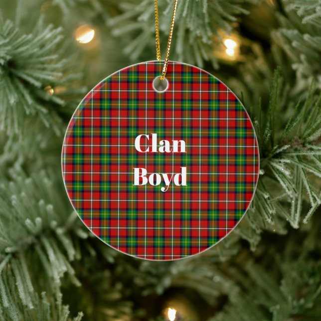 Clan Boyd Tartan Ceramic Tree Decoration (Tree)