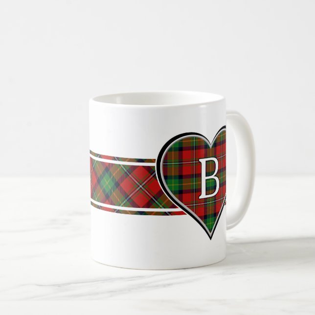 Clan Boyd Tartan Heart Coffee Mug (Front Right)