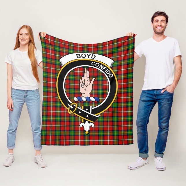Clan Boyd Tartan Plaid Fleece Blanket (In Situ)
