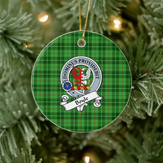 Clan Boyle Badge Tartan Plaid Ceramic Tree Decoration (Tree)