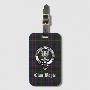 Clan Boyle Crest Badge & Tartan Luggage Tag