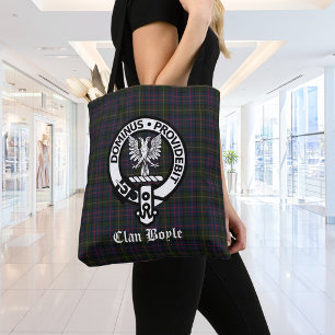 Clan Boyle Crest Badge & Tartan  Tote Bag