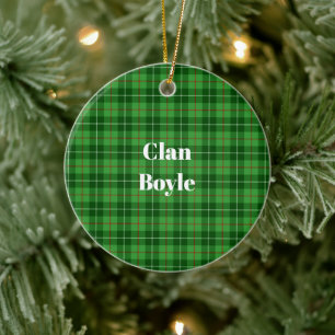 Clan Boyle Tartan Ceramic Tree Decoration