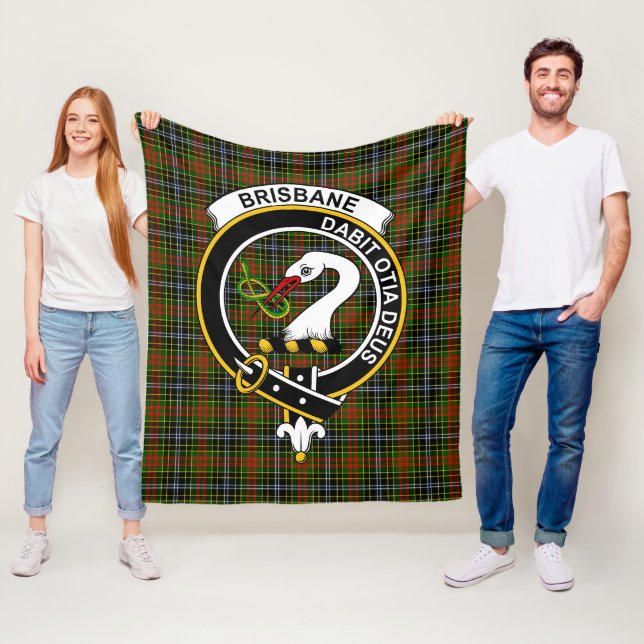 Clan Brisbane Tartan Plaid Fleece Blanket (In Situ)