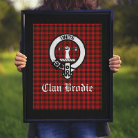 Clan Brodie Crest Badge and Tartan 