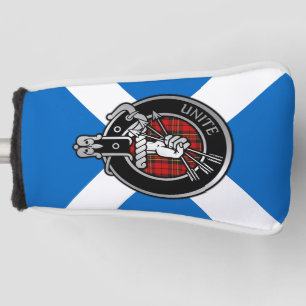 Clan Brodie Crest & Tartan on Saltire Golf Head Co Cover