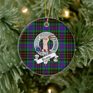 Clan Brodie Hunting Badge Tartan Plaid Ceramic Tree Decoration