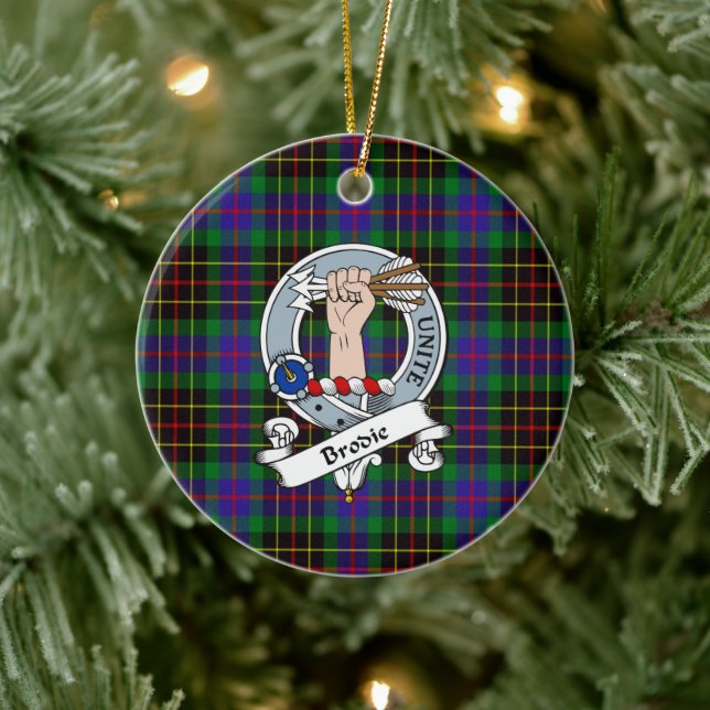 Clan Brodie Hunting Badge Tartan Plaid Ceramic Tree Decoration (Tree)