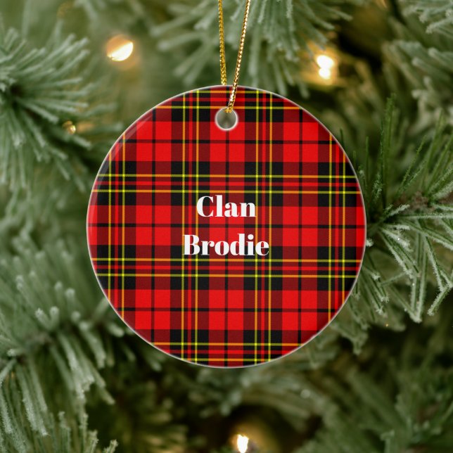 Clan Brodie Modern Tartan Ceramic Tree Decoration (Tree)