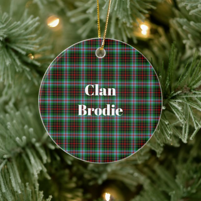 Clan Brodie Tartan Ceramic Tree Decoration (Tree)