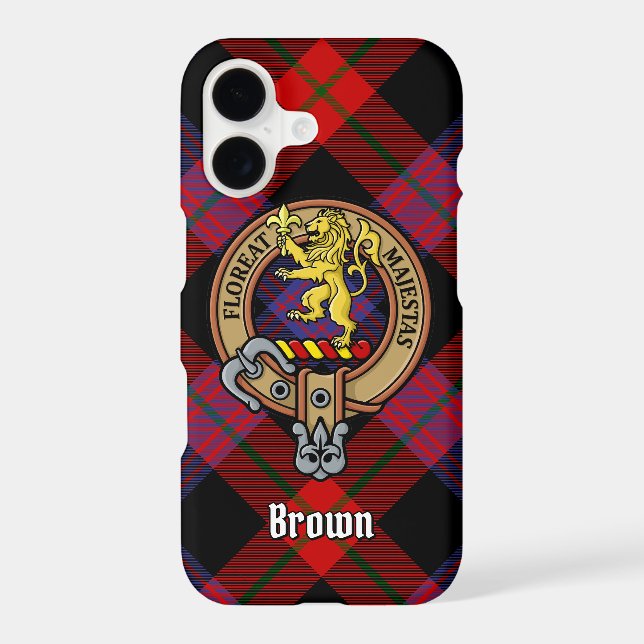 Clan Brown Crest over Tartan (Back)