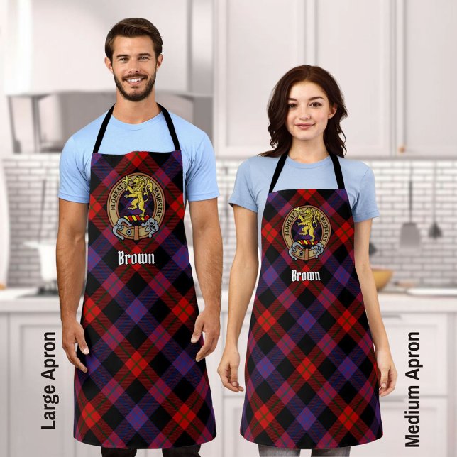 Clan Brown Crest over Tartan Apron (Creator Uploaded)