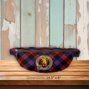 Clan Brown Crest over Tartan Bum Bags