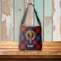 Clan Brown Crest over Tartan