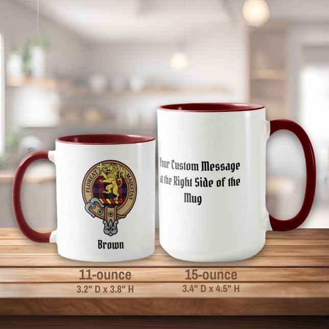 Clan Brown Crest over Tartan Mug (Creator Uploaded)