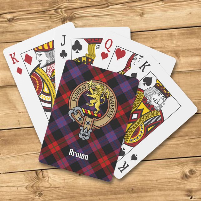 Clan Brown Crest over Tartan Playing Cards (Creator Uploaded)