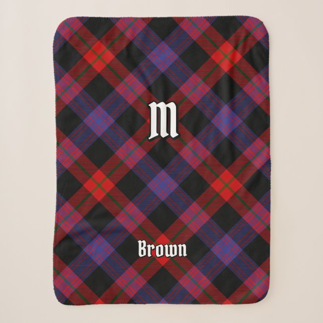 Clan Brown Tartan Sherpa Blanket (Front)