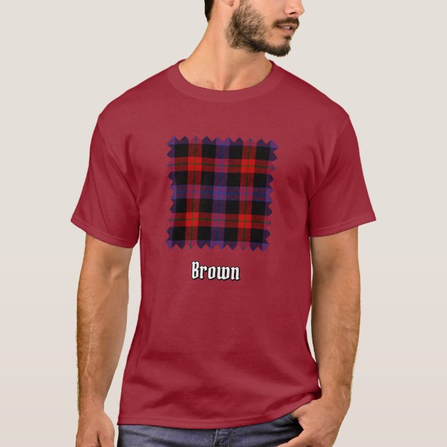 Clan Brown Tartan T-Shirt (Front)
