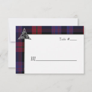 Clan Brown Tartan Thistle Wedding Escort RSVP Card