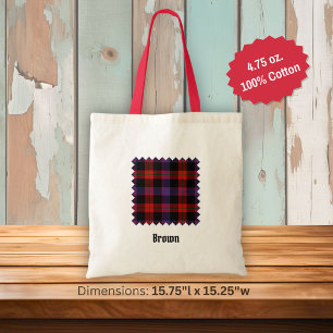 Clan Brown Tartan Tote Bag