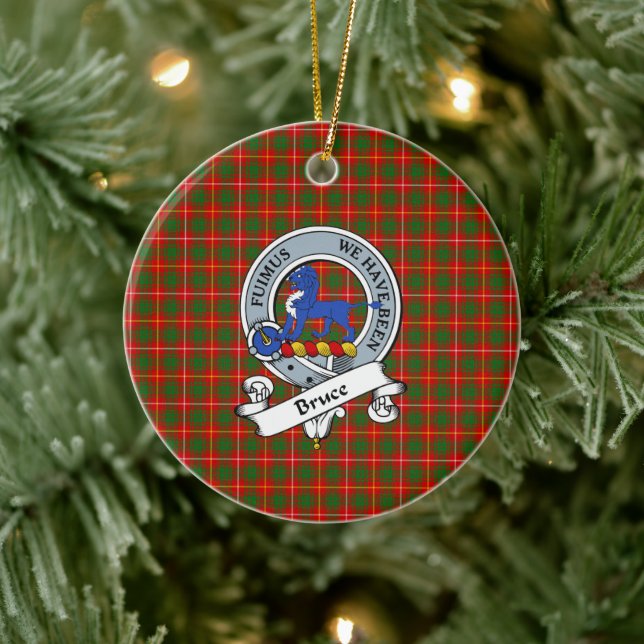 Clan Bruce Badge Tartan Plaid Ceramic Tree Decoration (Tree)